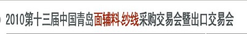 2010第十三屆中國青島國際面輔料、紗線采購交易會暨出口交易會